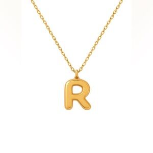 Gold Bubble Initial Necklace (4000)